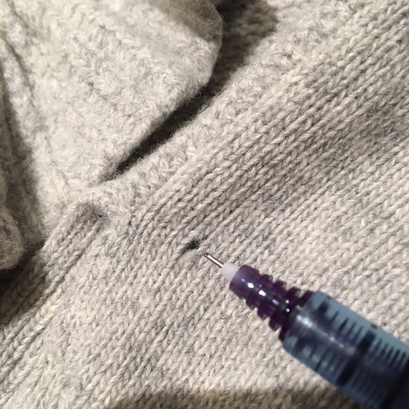 Cashmere REBECCA TAYLOR XS mock turtle neck asymmetrical ruffle grey sweater - Picture 5 of 9